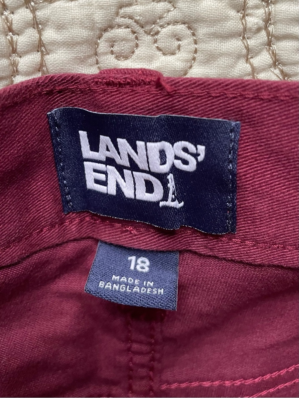Lands' End Women's Rich Burgundy Wide-Leg Pants - Picture 4 of 9